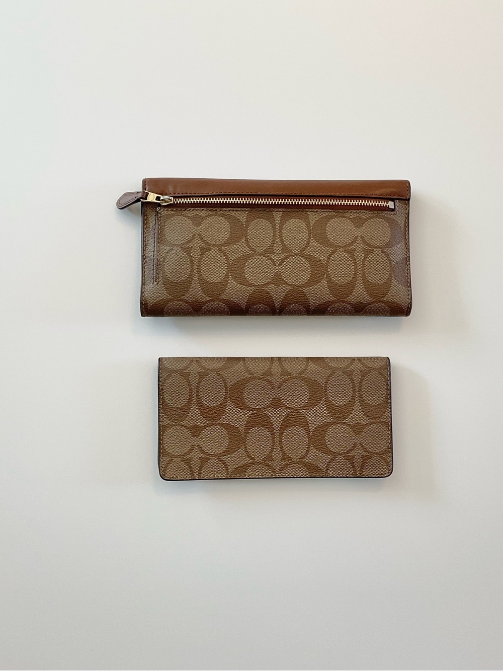 Coach Signature Wallet With Checkbook in Brown - Picture 2 of 12